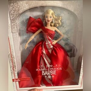 Barbie 2019 Holiday Doll in Elegant Red and Silver Gown